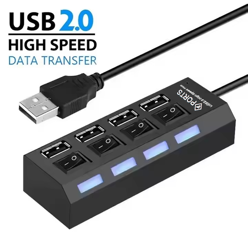 Laptop Accessories Computer - 4-Ports USB 2.0 Hub Extension Splitter