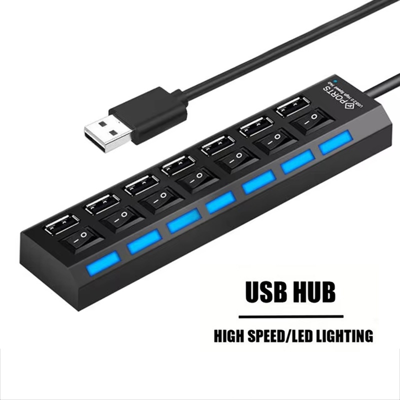 Laptop Accessories Computer - 7 Port USB 2.0 Hub Splitter
