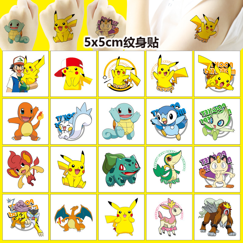 Laptop Accessories Parts - 5*5cm 20pcs Pokemon Pikachu Tattoo Sticker