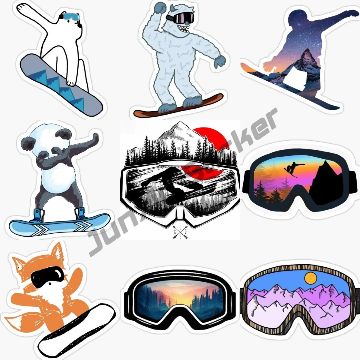 Laptop Accessories Online - Personality Snowboard Mask Car Sticker on