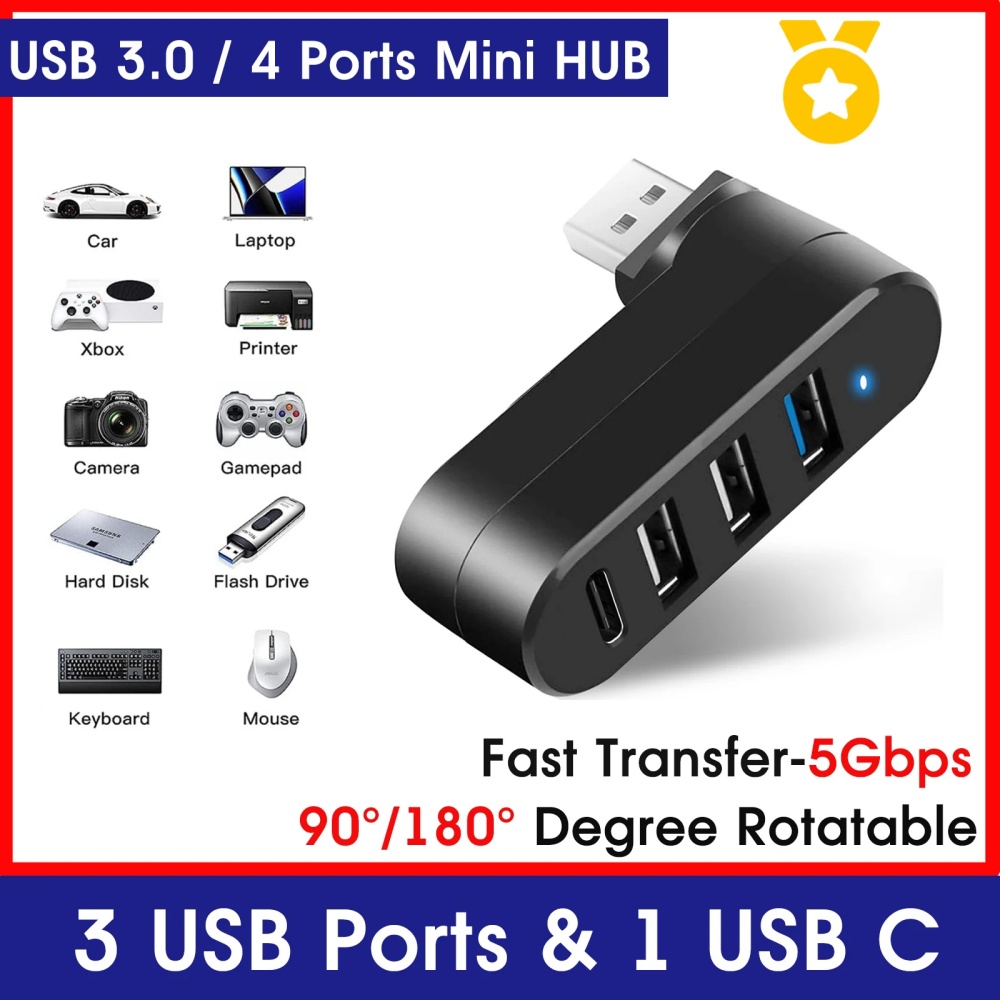 Laptop Accessories Macbook - Mini Splitter 4 Ports USB Hub