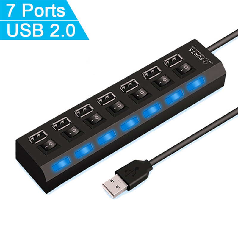 7 Port USB 2.0 Hub Splitter Fo - đánh giá và giá Laptop Accessories Computer