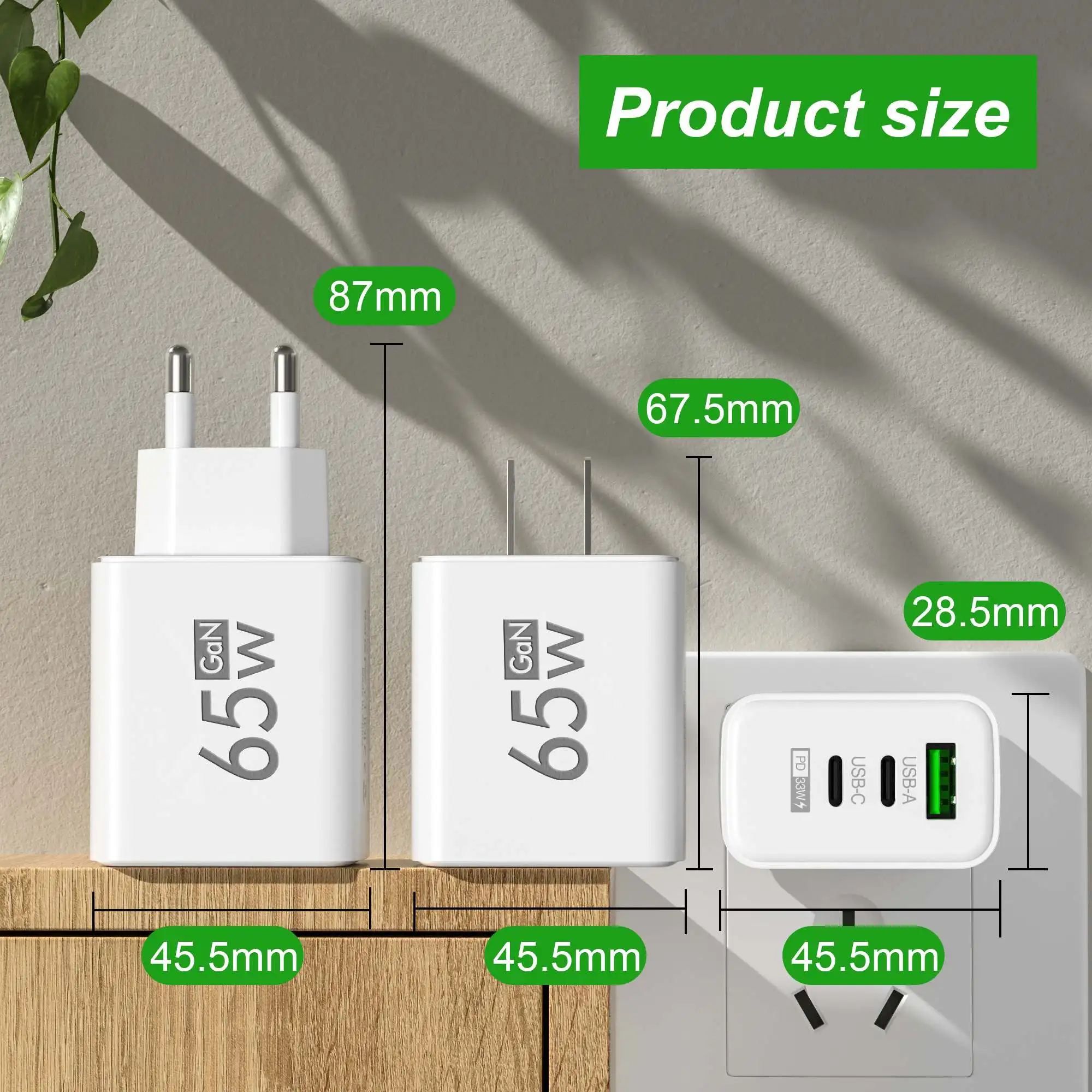 Foldable 65W GaN 3‑Port USB‑C  - đánh giá và giá Laptop Accessories Macbook